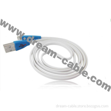 Smile Face Flat Sync USB Data Cable with LED for iPhone 5